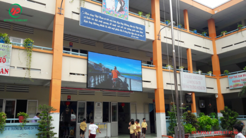 Màn hình led P5 outdoor - Trường tiểu học Châu Văn Liêm quận 6